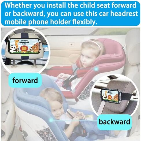 YAARHEJ Car Headrest Phone Holder for Kids Back Seat - Compatible with iPhone, Samsung and Other Cell Phones - Soft Adjustable Silicone Holding Net,Fits All 4.7-7.3 Inch Smartphones, 360° Rotatable in Kuwait