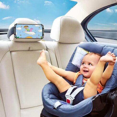 YAARHEJ Car Headrest Phone Holder for Kids Back Seat - Compatible with iPhone, Samsung and Other Cell Phones - Soft Adjustable Silicone Holding Net,Fits All 4.7-7.3 Inch Smartphones, 360° Rotatable in Kuwait