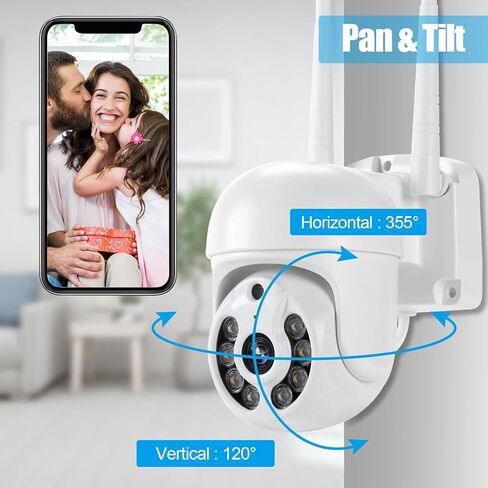 Alptop Outdoor PT WiFi IP Security Camera 3mp Home Surveillance Camera عموم/إمالة اتجاهين صوت كشف الحركة اللون رؤية ليلية تسجيل SD تتبع تلقائي in Kuwait