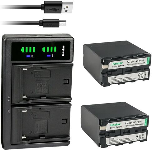 Kastar NP-F990 LTD2 USB Battery Charger Compatible with Sony NP-F750 NP-F770 NP-F930 NP-F950 NP-F960 NP-F970 NP-F980 NP-F990 Battery, Sony BC-VM10 BC-VM50 BC-V615 Charger in Saudi Arabia