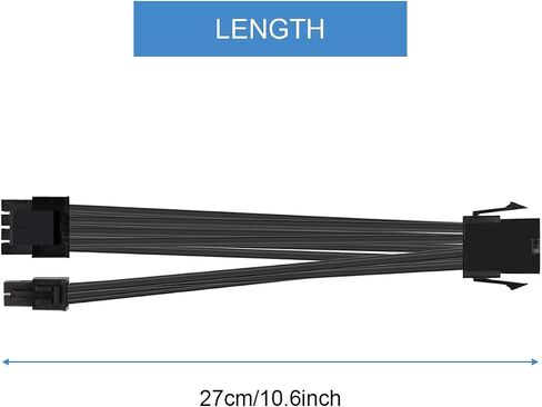DKARDU EPS12V CPU 8 Pin Female to CPU ATX 8 Pin and 4 Pin Male Power Supply Extension Cable for Motherboard Compatible with 8 Pin + 4 Pin AXT / 8 Pin AXT / 4 Pin ATX, 10.6 inch/27cm in Saudi Arabia