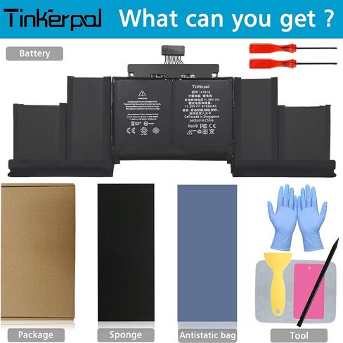 Tinkerpal A1820 Laptop Battery Compatible with MacBook Pro 15 A1707 Late 2016 / Mid 2017 EMC 3072 EMC 3162 MLH32CH/A MLH42CH/A MLW72CH/A MLW82CH/A MPTR2LL/A MPTT2LL/A 11.4V 76Wh in Saudi Arabia