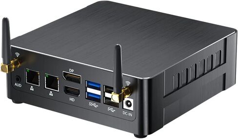 كمبيوتر مكتبي صغير من Thdeukoty AMD Ryzen 9 5900HX Windows 11 Pro، كمبيوتر صغير HTPC 64G DDR4 RAM 1T NVME SSD، USB3.2، DP/HDMI/Type-C 4K@60 هرتز، شاشة ثلاثية، 2.5G+1G LAN، WiFi 6 Bluetooth 5.1 in Kuwait