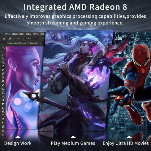 كمبيوتر مكتبي صغير من Thdeukoty AMD Ryzen 9 5900HX Windows 11 Pro، كمبيوتر صغير HTPC 64G DDR4 RAM 1T NVME SSD، USB3.2، DP/HDMI/Type-C 4K@60 هرتز، شاشة ثلاثية، 2.5G+1G LAN، WiFi 6 Bluetooth 5.1 in Kuwait