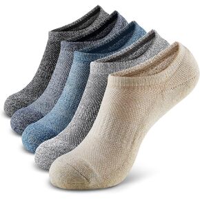 MONFOOT Women's and Men's 5-Pairs Cushioned No-Show Non-slip Socks in Kuwait