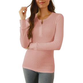 Women's Long Sleeve Waffle Knit Stretch Cotton Thermal Underwear Shirt in Saudi Arabia