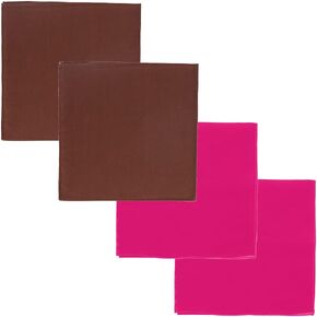 Motique Accessories 4 Pack Extra Large Solid Bandana 27x27 Inch