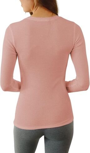 Women's Long Sleeve Waffle Knit Stretch Cotton Thermal Underwear Shirt in Saudi Arabia