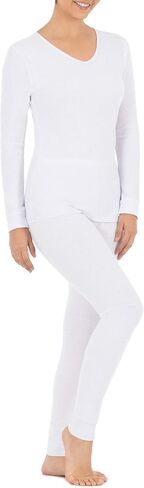 Fruit of the Loom Women's Micro Waffle Thermal V-Neck in Saudi Arabia