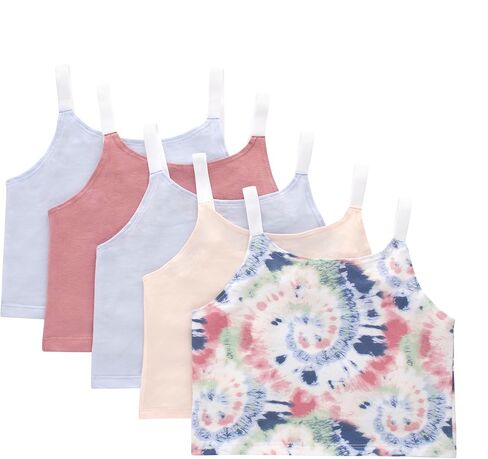 مجموعة Hanes Girls' Big Originals Crop Cami Pack، تانك قطني ماص للرطوبة، 5 عبوات in Saudi Arabia