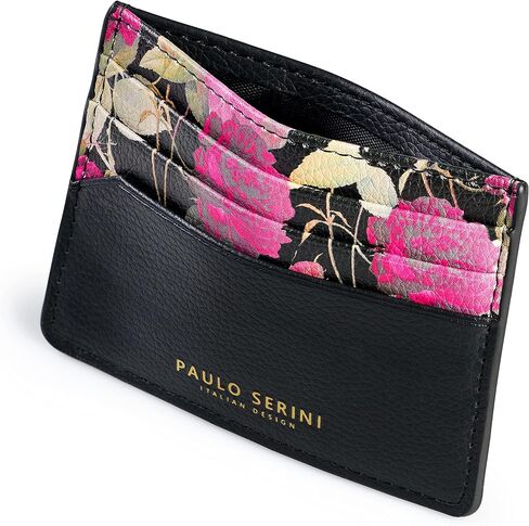 PAULO SERINI® Card Holder for Men & Women - Card Case Unisex with 6 Card Slots & Compartment for Bills - Slim Wallet vegan leather in Kuwait