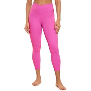 CRZ YOGA Womens Butterluxe Crossover Workout Capri Leggings 23 Inches - High Waist V Cross Crop Gym Athletic Yoga Pants