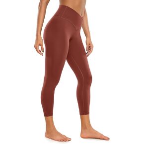 CRZ YOGA Womens Butterluxe Crossover Workout Capri Leggings 23 Inches - High Waist V Cross Crop Gym Athletic Yoga Pants