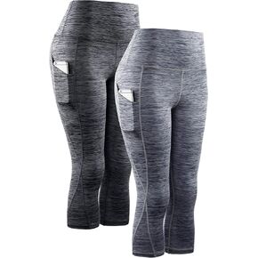 NELEUS Women's Yoga Running Capris Tummy Control High Waist Workout Pants