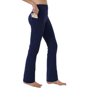 Keolorn Women's Bootleg Yoga Pants with Hidden Pockets Tummy Control Running Legging Long Bootcut in Saudi Arabia