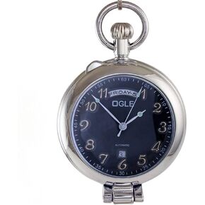 OGLE مقاوم للماء المكبر التقويم تاريخ الأسبوع الذهب سلسلة سوداء نصف الصيادين فوب ذاتية اللف التلقائي الهيكل العظمي الميكانيكية الدائمة ساعة الجيب in Kuwait