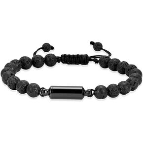 Oinsi Lava Rock Bracelet With Tube Memorial Urn Jewelry For Ashes Of Loved Ones Keepsake Cremation Bracelet Women Men Adjustable Length