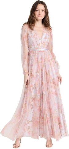 Needle & Thread Women's Rose Bluebell Garden V Neck Gown in Kuwait