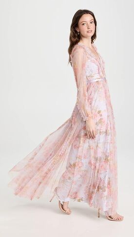 Needle & Thread Women's Rose Bluebell Garden V Neck Gown in Kuwait