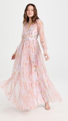 Needle & Thread Women's Rose Bluebell Garden V Neck Gown in Kuwait