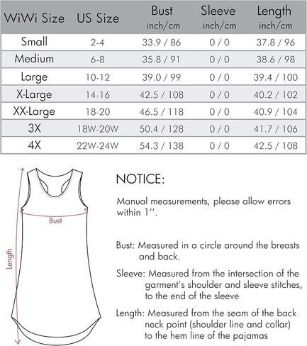 WiWi Bamboo Viscose Nightgowns for Women Sleeveless Sleepwear Pajamas Soft Tank Sleep Shirts Plus Size Dress S-4X in Kuwait