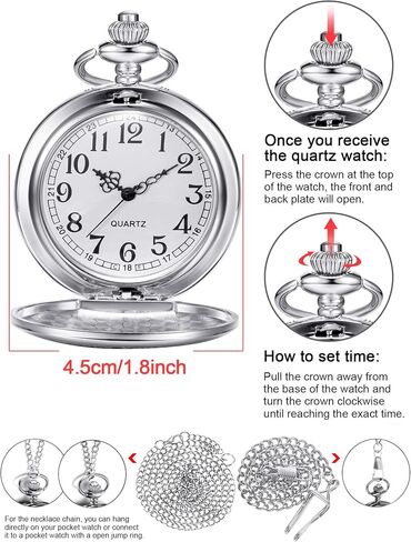 Hicarer Grandfather Pocket Watch for Father's Day Christmas Birthday, Personalized Gift for Grandfather, Never Forget That I Love You in Saudi Arabia