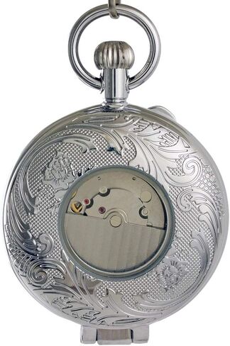 OGLE مقاوم للماء المكبر التقويم تاريخ الأسبوع الذهب سلسلة سوداء نصف الصيادين فوب ذاتية اللف التلقائي الهيكل العظمي الميكانيكية الدائمة ساعة الجيب in Kuwait