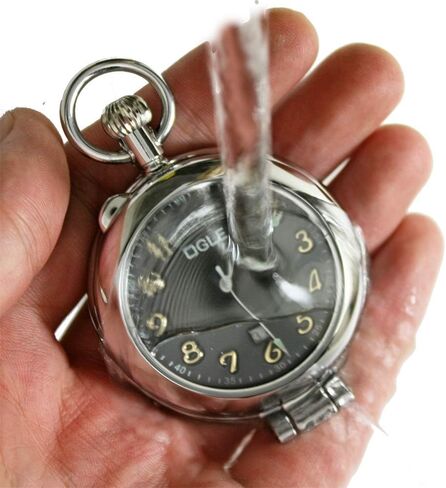 OGLE مقاوم للماء المكبر التقويم تاريخ الأسبوع الذهب سلسلة سوداء نصف الصيادين فوب ذاتية اللف التلقائي الهيكل العظمي الميكانيكية الدائمة ساعة الجيب in Kuwait