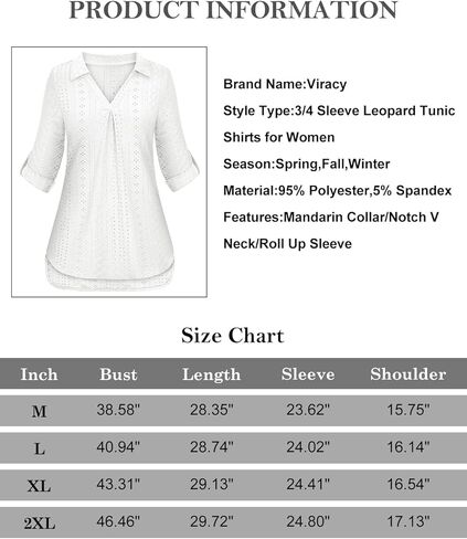 قميص نسائي بأكمام دوارة 3/4 من Viracy مزود بفتحة رقبة على شكل V مجوفة للعمل غير رسمي ملابس علوية فضفاضة تناسب الحاشية in Kuwait