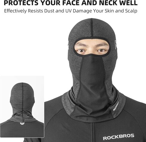 قناع الوجه الصيفي من ROCKBROS بالاكلافا للحماية من الشمس، غطاء للرقبة مسامي، غطاء وجه لركوب الدراجات النارية للرجال والنساء in Saudi Arabia