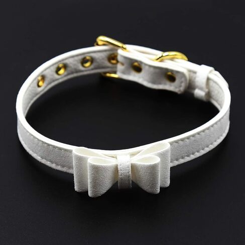 LEWECEEO بو الجلود القوس طوق قلادة المختنق مع جرس القط تأثيري كيتي قلادة المختنق طوق للنساء in Kuwait