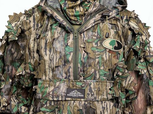 North Mountain Gear - سترة صيد مموهة فاخرة للرجال - 1/2 سحاب مع غطاء للرأس in Kuwait