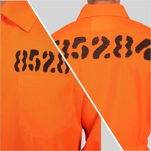 Spooktacular Creations Prisoner Jumpsuit Men's Orange Prison Escaped Inmate Jailbird Coverall Costume in Saudi Arabia