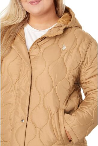 U.S. POLO ASSN. Plus Size Long Hooded Quilted Duster Jacket in Saudi Arabia