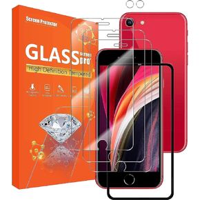 seninhi [3+2 حزمة] لهاتف iphone se 3nd Gen / iphone se 2nd Gen / iphone 8 / iphone 7 (4.7 بوصة) واقي شاشة 3 عبوات + واقي عدسة الكاميرا 2 حزمة، واقي شاشة زجاجي مقوى SE [مع إطار سهل التركيب] [صلابة 9H] [مضاد للخدش] [خالي من الفقاعات]- in Kuwait