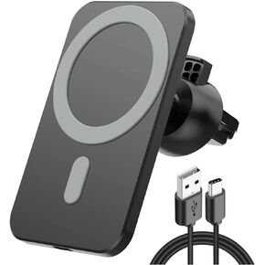 شاحن سيارة لاسلكي مغناطيسي بقدرة 15 وات، متوافق مع حافظات MagSafe، لهواتف iPhone 15/14/13/12 Pro Max وPro وMini، لهواتف Samsung S23/22/21/Note20، وحامل مغناطيسي لفتحات التهوية in Saudi Arabia