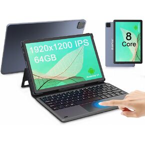 AWOW 2 in 1 Tablet, 10 inch Windows 11 Tablet, Octa-Core Processor 64GB ROM(TF 512GB), 1920x1200 IPS Touchscreen, Dual Camera, BT5.0, WiFi, Google Certified GPS Tablet PC in Kuwait