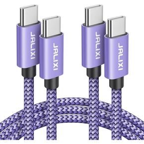 JALIXI USB C to USB C Cable [10ft, 2-Pack], 60W/PD Fast Charging Type C Charger Cord Compatible with Samsung Galaxy S23 22 S21 S20 Ultra, Note 20 10, i-Pad Pro 12.9''/11'', Air 4/5, Mini 6, Pixel 7 6
