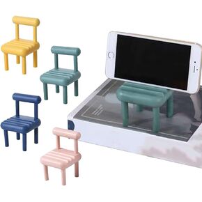 حامل هاتف VOVCIG لطيف على شكل كرسي، 4 عبوات صغيرة قاعدة للهاتف المحمول وسطح المكتب وحامل عالمي للهاتف الخلوي وحامل هاتف كسول متوافق مع جميع أجهزة القراءة الإلكترونية للهواتف الذكية التي تعمل بنظام iOS وAndroid in Kuwait