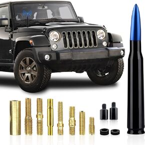Sodcay Pack-1 هوائي رصاصة للسيارة، 5.4 بوصة هوائي مقاوم للماء، لسيارة GM Chevy Silverado 1500 2500 3500 HD Avalanche GMC Sierra 1500 2500 3500 هوائي شاحنة ألومنيوم (أسود) in Saudi Arabia
