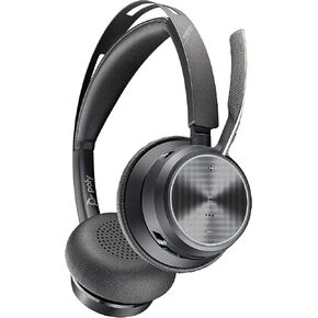 Poly - Voyager Focus 2 UC USB-C Headset (Plantronics) - Bluetooth Dual-Ear (Stereo) Headset with Boom Mic - USB-C PC/Mac Compatible - Active Noise Canceling - Works with Teams, Zoom (Certified) & More