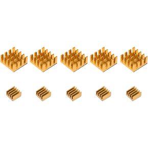 uxcell Blue Self Adhesive Aluminum Heatsink for RPI, 14x14x6mm, 9x9x5mm, 5 Set Total 10pcs