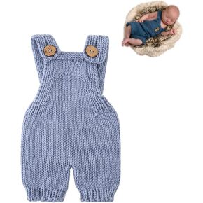 Newborn Photography Props Romper Outfits | Crochet Knit Suspender Pants for Baby Boys Girls Photography, Infant Photoshoot Costume Prop for Newborn Sessions in Saudi Arabia