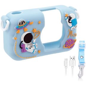 قطعة واحدة من حافظة الحماية السيليكون الصغيرة لكاميرات الأطفال ARNSSIEN، غير عالمية، رائد فضاء أزرق in Kuwait