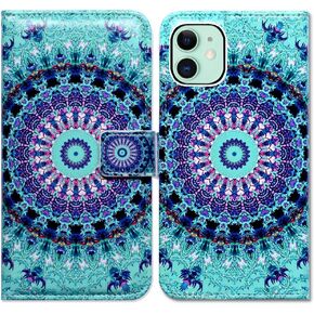 Bcov iPhone 11 Wallet Case, Hummingbird in Flowers Leather Flip Wallet Case Cover with Card Slot Holder Kickstand for iPhone 11