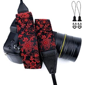 حزام كاميرا CLOUDMUSIC من قماش الجاكار للرقبة للفتيات والرجال والنساء مزين بالزهور (نمط 25) in Kuwait