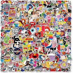 TUMAJI 302 PCS 90s Fashion Cartoon Stickers, Vinyl Waterproof Stickers Decals for Laptops, Bumpers, Skateboards, Water Bottles, Computers, Cell Phones, Teens，Adults in Saudi Arabia