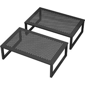 CAXXA 2 Pack Monitor Stand Riser, Laptop Stand Riser, Multi-Purpose Desktop Storage Organizer Shelf, Black in Kuwait