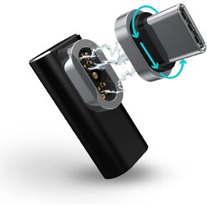 ريد بين محول USB C مغناطيسي بـ9 دبابيس من خليط معدني من الالومنيوم لنقل البيانات بسرعة 100 واط متوافق مع ماك بوك برو/اير ولابتوب/تابلت بمنفذ USB-C والمزيد من اجهزة USB نوع C in Kuwait