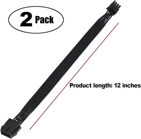 CPU 8 Pin Power Extension Cable ATX CPU 8 Pin Female to 8(4+4) Pin Male EPS Extension Cable for Motherboard (Not PCI-e VGA) 12 Inches (2 Pack) in Kuwait